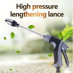 TEMU 고압 세차 워터 건, 가정용 합금 롱 폴 고무 손잡이 물뿌리기 도구, 금속 연장 포함