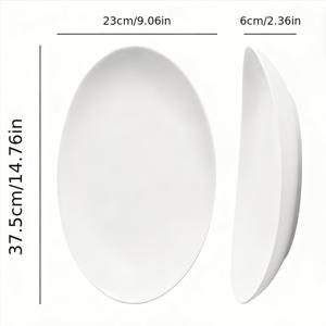 TEMU 딥보트 피쉬 플레이트 1개 - 우아한 타원형 세라믹 플래터 - 가정 및 레스토랑용 고품질 화이트 디너 플레이트, 생선 및 고급 요리 서빙용으로 완벽