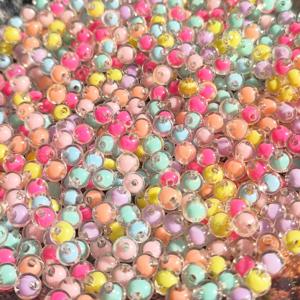 TEMU 8mm 컬러 아크릴 비즈 200개 팩 - 부드러운 파스텔 색상 혼합, 공예용 투명 원형 비즈, 팔찌 및 목걸이 제작에 적합, 주얼리 제작, 공예, 수제 선물, 부활절에 완벽