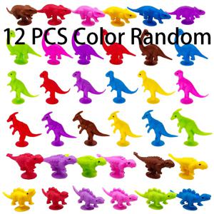 TEMU 그녀/남자를 위한 선물 12개 흡착 컵 공룡 마카롱 색상 - 부드러운 TRP 고무 재질, 가정 거실 장식, 파티 선물, 부활절 달걀 채우기, 샤워 장식 및 창문 디스플레이에 적합