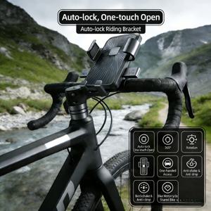 TEMU 범용 자전거 및 핸들바 휴대폰 마운트, 흔들림 방지 및 낙하 방지 내비게이션 홀더, 울퉁불퉁한 도로에서도 안정적인 휴대폰 마운트