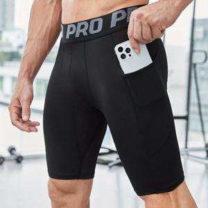 TEMU 남성용 스포츠 피트니스 레깅스, 타이트 컴프레션 요가 트레이닝 고탄력 빠른 건조 반바지|짐웨어