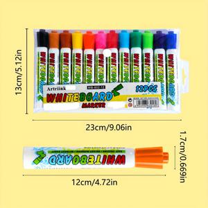 TEMU 12색 지우개 가능한 화이트보드 마커 (전문가용 화이트보드/블랙보드 필기구) - 대용량 잉크, 오래 지속되는 필기, 저자극, 빠른 건조 - 사무실 회의, 캘린더 보드, 냉장고 자석, 메모 작성에 적합 (12개입), 교실용품,생생한 색상,부드러운 필기,내구성 있는 팁,수성 잉크
