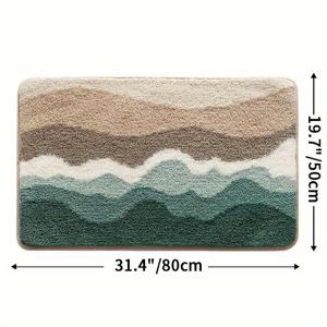 TEMU 다징 브랜드 벨벳 욕실 매트, 미끄럼 방지 및 흡수성, 크리스마스 장식 - 바다와 산 시리즈