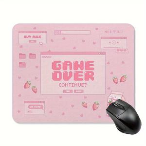 TEMU 핑크색 게이밍 마우스 패드 1개, 두꺼운, 크기 9.45 * 7.9인치, 두께 m, 미끄럼 방지 고무 마우스 패드 (컴퓨터용)