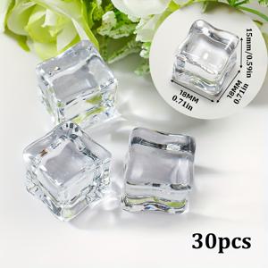 TEMU 30개 인조 아이스 아크릴 장식 아이스 큐브 디스플레이, 홈 웨딩 센터피스 꽃병 필러, 폰 케이스 장식, 주얼리 제작, 키체인 제작, 스크랩북 핸드 레저 , 새해 선물, 발렌타인데이 선물 장식
