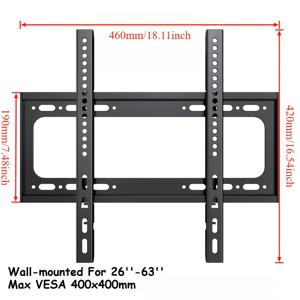 TEMU 범용 고정 TV 마운트, 대부분의 25-60인치 TV용 로우 벽걸이, 최대 하중 , 최대 VESA 400x400mm, 홈 오피스용 실용적