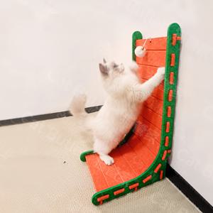 TEMU 2-in-1 L자형 및 삼각형 고양이 스크래치 보드 (고양이 침대 포함) | 간편한 조립, 내구성 및 털 빠짐 방지 펠트 수직 스크래칭 포스트 | 발톱 연마를 위한 고양이 가구