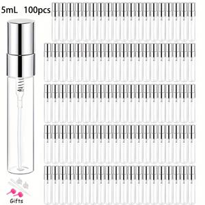 TEMU 100개입 전기도금 알루미늄 캡 유리병 향수 리필용 병, 5ml 10ml 휴대용 향수병