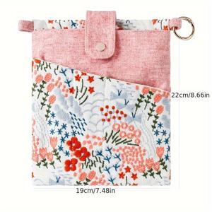 TEMU 정교한 자수 디자인의 2-In-1 독서 필통. 책을 위한 듀얼 포켓이 특징입니다. A5 노트북을 위한 보호 커버, 책을 위한 다기능 수납 가방, 플래너를 위한 휴대용 정리함, 책 슬리브