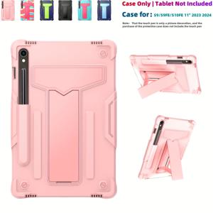 TEMU 갤럭시 탭 S10 Lite/S10 FE/S9 FE/S9 11인치 (X710N/X716B/X718U) 2024 2023 케이스, 헤비듀티 충격방지 케이스 + S펜 홀더, 휴대용 스트랩 케이스, S10 Lite/S9 FE 11 (X510/X516/X518)