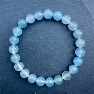 TEMU 남녀 모두에게 적합한 8mm 아쿠아마린 비즈 팔찌, 자신감과 용기를 주는 아름다운 선물, 크리스마스, 추수감사절 및 파티 시 일상복 및 선물용으로 완벽