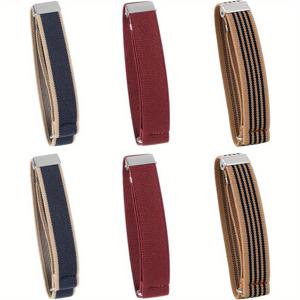 TEMU 남녀공용 신축성 있는 조절식 팔토시 6개(3쌍), 미끄럼 방지 잠금 클립이 있는 셔츠 소매 홀더, 남성용 팔토시 가터, 셔츠용 남성용 팔가터, , 베이지 테두리 블루