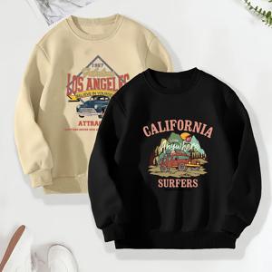 TEMU 2025년 신상 남아용 스웨트셔츠, 긴팔 라운드넥 상의, 투피스 세트