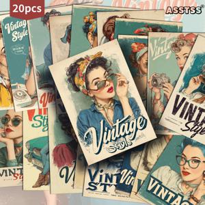 TEMU 20개 세트 빈티지 핀업 포스트카드 - 레트로 포스터 종이, 스크랩북, 잡지 만들기, 공예용 | 클래식 핀업, 수집용 장식 카드, 선물 아이디어 (20팩)