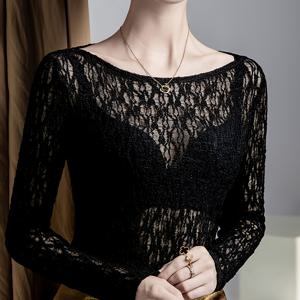 TEMU 시스루 레이스 탑, 우아하고 세련된 디자인