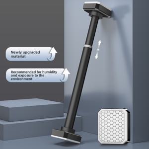 TEMU 1개 헤비듀티 조절 가능한 스프링 텐션 옷걸이 & 샤워 커튼 로드 - 폴 필요 없음, 텐션 장착 브래킷이 있는 확장형 금속 빨래 건조대, 공간 절약형 욕실 타월 바, 아파트용 모던 디자인