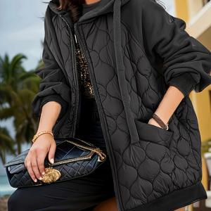 TEMU 신상 가을 겨울용 루즈핏 후드 따뜻한 두꺼운 재킷