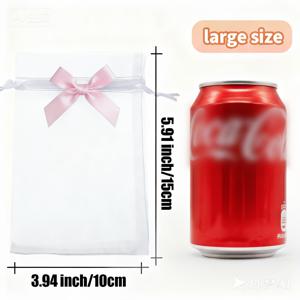 TEMU 40개 세트 우아한 화이트 오간자 끈끈이 선물봉투, 4