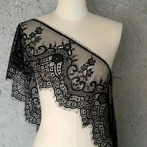 TEMU 3.3 야드 긴 속눈썹 엣지 레이스 트림 | 20cm 폭의 레이스 원단, 웨딩 드레스 장식, 브라이덜 의상 장식, 스커트 장식 및 재봉 프로젝트에 적합