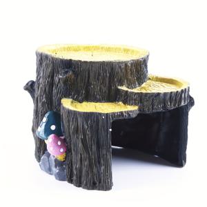 TEMU 수족관 물고기 탱크 장식, 수생 식물 풍경 레진 해골 파충류 장난감 은신처 집 숨겨진 방 나무 줄기 애완동물 은신처