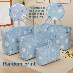 TEMU 대용량 이사 가방 4개 세트. 퀼트, 옷, 담요, 큰 봉제 인형 보관에 적합하며 이사, 옷장 정리, 계절별 보관에 이상적입니다. 침대 밑 수납 계획에 완벽 - 대형 포장 가방 - 오버사이즈 수납 B