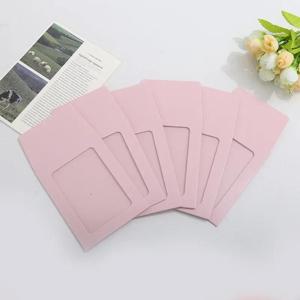 TEMU 10개 귀여운 캔디 컬러 디스플레이 윈도우 카드 봉투 Kpop 포토카드 포장 DIY 종이 봉투 카드 패키징