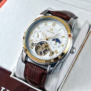 TEMU 투르비옹 럭셔리 자동 기계식 남성용 시계 - 패셔너블하고 다재다능한 캐주얼 스타일 - 라이트 럭셔리 고급 태양, 달, 별 24시간 기능 - 자동 와인딩 발광 바늘 - 비즈니스 스타일 - 데이 선물, 스타일리시 타임피스,정장 액세서리,우아한 디자인,모던 손목시계,고품질 소재,남성용 손목시계,패션 애호가