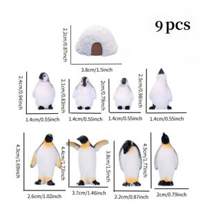 TEMU 다양한 종류의 펭귄과 이글루가 특징인 미니어처 북극 장면 추가품. 데스크탑 장식, 교육용, 생일 선물, 미니어처 조각품, 차량 내부 장식에 적합하며 전기 불필요.