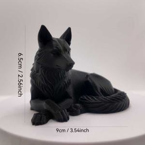 TEMU 수집용 피규어, 1개 고급스러운 검은 늑대 조각상 | 풍부한 디테일 플라스틱 장식, 가정 및 자동차 겸용, 할로윈, 크리스마스, 부활절에 적합, 다용도 실내 및 실외 장식, 늑대 테마 수집품 및 선물로 이상적