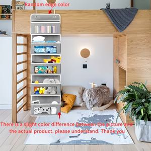 TEMU 투명 포켓이 있는 5단 문걸이 수납 선반 - 접이식 & 분리형 공간절약형 문걸이, 침실, 욕실, 기숙사용 패브릭 문걸이 선반 - 기저귀, 화장품, 옷, 소품 보관용