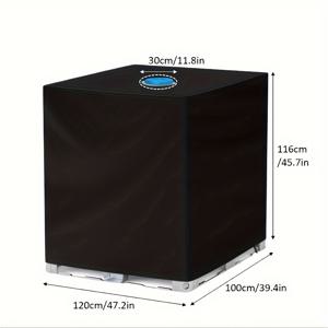 TEMU 싱글 IBC 토트 커버, 275 갤런 보호 캐노피 (1000L 정원 탱크용 개방형), 튼튼한 폴리에스터 햇빛 가리개 (야외용), 블랙