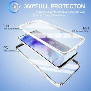 TEMU 삼성 갤럭시 A17 A07 A56 A36 A26 A16 06 A15 4G A55 A35 A25 5G A14 A33 A34 A53 A54용 양면 투명 충격방지 케이스 360도 전면 보호 소프트+하드 PC 전후면 커버 (강화유리필름 불필요)