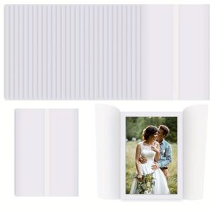 TEMU 5x7인치 초대장용으로 설계된 접은식 벨럼 재킷 50개 팩, 웨딩 초대장에 이상적이며 생일 및 웨딩 카드용 투명 종이 라이너