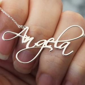 TEMU 맞춤형 스테인리스 스틸 여성용 네임 목걸이 - 우아한 필기체 개인화 주얼리, 미니멀 캐주얼 스타일, 어버이날·생일·졸업 선물 추천, 특별한 날을 위한 맞춤 제작, 고품질 공예품