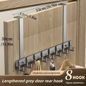TEMU 에버블루밍 금속 도어걸이 코트걸이 1개, 고리 8개 포함 - 벽걸이형 문뒤 모자 및 코트 행거, 간편한 설치 공간 절약형 현관 수납장, 욕실, 주방, 복도에 적합 - 내구성 있는 금속 프레임
