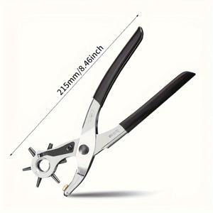 TEMU 4.5/4/3.5/3/2.5/2mm 헤비듀티 로터리 가죽 펀치 도구 - 벨트, 시계 밴드, 핸드백 스트랩 등에 완벽 - 내구성 강화, 사용 편리, 다용도 펀처로 공예 및 수리에 이상적