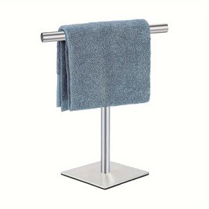 TEMU 크리스마스와 할로윈 선물, T자형 사각 바닥 수건 걸이 1/2세트, SUS304 스테인리스 스틸 브러시 표면, 검은색 T자형 수건 걸이, 욕실 주방 화장대, 보석 보관대