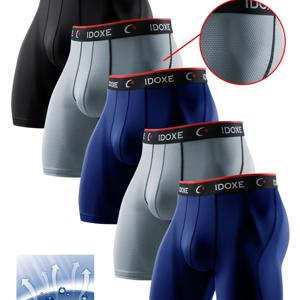 TEMU 데이 섹시 아이스 실키 파이버 메쉬 핫 컬러 블록 남성 속옷 5pcs, 캐주얼 메쉬 세미글라스 홀로우 박서 브리프, 통기성 좋은 편안한 박서 고성능 논플라이 스포츠 쇼츠, 운동용 반바지,스포츠 언더웨어,스타일리시 브리프스,메쉬 디자인,수분 흡수,가벼운 원단,비행 금지 반바지,퍼포먼스 언더웨어,피트니스 애호가,체육관 다니는 사람들