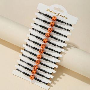 TEMU 12개 수제 농구 테마 파티 팔찌, 스포츠 이벤트 농구 선수 팔찌 세트