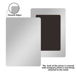 TEMU 1개 사각 아크릴 자석 거울 - 광택 마감, 동물 테마, 무취 플라스틱 프레임, 휴대용 문 장착 디자인, 사물함 장식