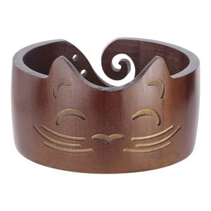 TEMU 한 마리의 고양이 모양의 나무 양모 그릇, 뜨개질 및 크로셰 양모 보관을 위한 도구, 양모를 안내하기 위한 조각된 구멍이 있는 수공 나무 정리함, DIY 뜨개질 애호가에게 이상적인 선물, 양모 보관