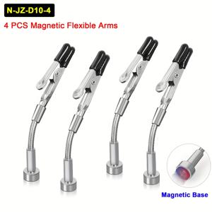TEMU 2/4pcs 자석 베이스 솔더링 도움되는 손들 세 번째 손 금속 유연한 팔과 코끼리 클립 용접 수리 도구 전자 수리 조립