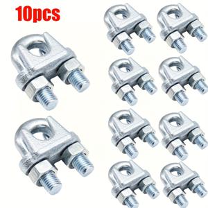 TEMU U자형 케이블 클립 10개, 3mm 강철 와이어 로프 고정 볼트, 새들 패스너, 안전한 케이블 관리를 위한 U볼트 고정 버클, U클립 | 케이블 관리 | 스테인리스 스틸 패스너
