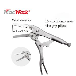 TEMU 6.5인치 및 9.5인치 크롬 바나듐강 롱노즈 잠금 플라이어, 최대 개방 10cm, 헤비 듀티 니들노즈 플라이어, 3핀 조임식 용접 클램프, 바이스 스타일 강력 잠금 클램프, 기계 유지 보수에 적합