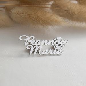 TEMU 커스텀 커플 더블 레이어 이름 브로치, 맞춤형 스테인리스 스틸 패션 네임플레이트 젠틀맨 브로치, 우아한 정장 라펠 남성 브로치, 신랑과 신랑 친구 웨딩 브로치, 트렌디한 남녀공용 주얼리