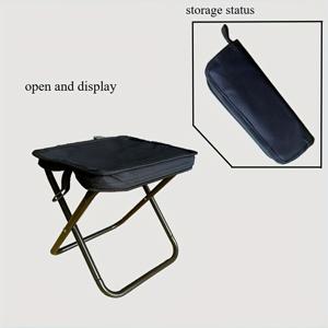 TEMU 컴팩트하고 가벼운 야외 의자, 캠핑, 하이킹, 줄 서기, 또는 간단한 휴식을 위한 완벽한 선택 (블랙, 중간 사이즈)
