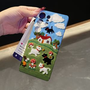 TEMU 귀여운 플러시 강아지 디자인 삼성 갤럭시 S25, S24, S22 FE 울트라 플러스 4G/5G용 렌즈 보호 및 충격 방지 하드 PC 백 커버