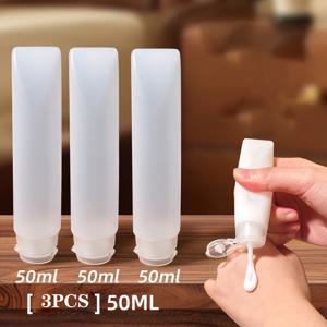 TEMU 30/50ML 3개입 여행용 스퀴즈 병 플립 캡 포함, 화장품용, 샴푸 및 샤워 젤에 적합, 휴대용 빈 용기