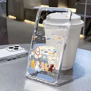 TEMU 휴대폰 케이스 - 재미있는 고양이와 물고기 디자인의 완전 밀폐형 TPU 폰 케이스, S25, S24, S23, S22, S21 Ultra, Plus, FE 및 A02부터 A75까지의 A 시리즈를 포함한 다양한 삼성 갤럭시 모델과 호환